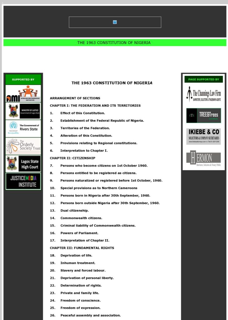 thumbnail of 1963 Constitution of Nigeria