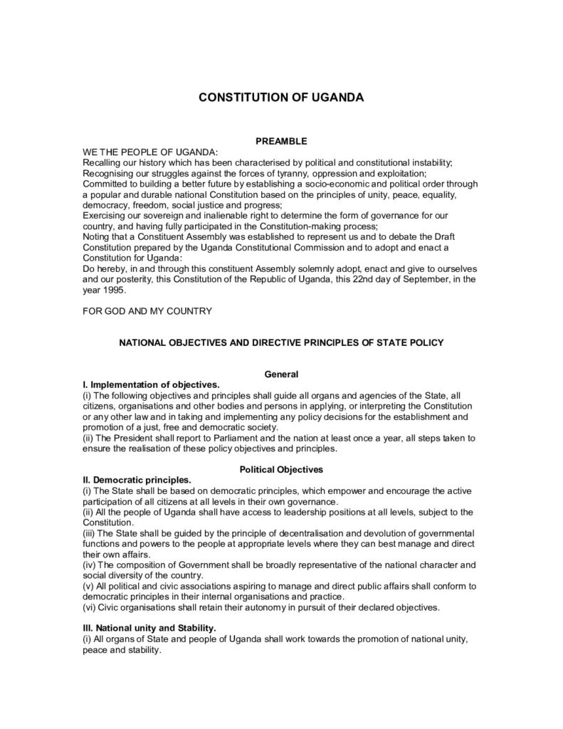 thumbnail of 1995 Constitution of Uganda