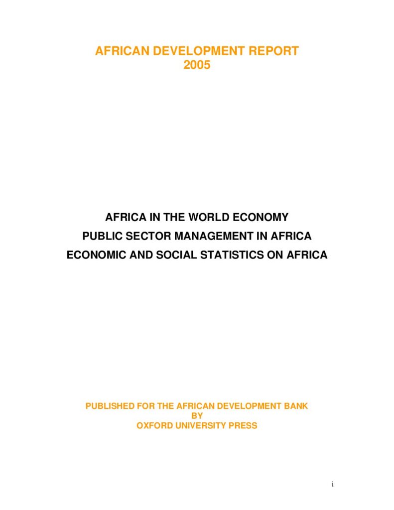 thumbnail of African Development Bank Report 2005