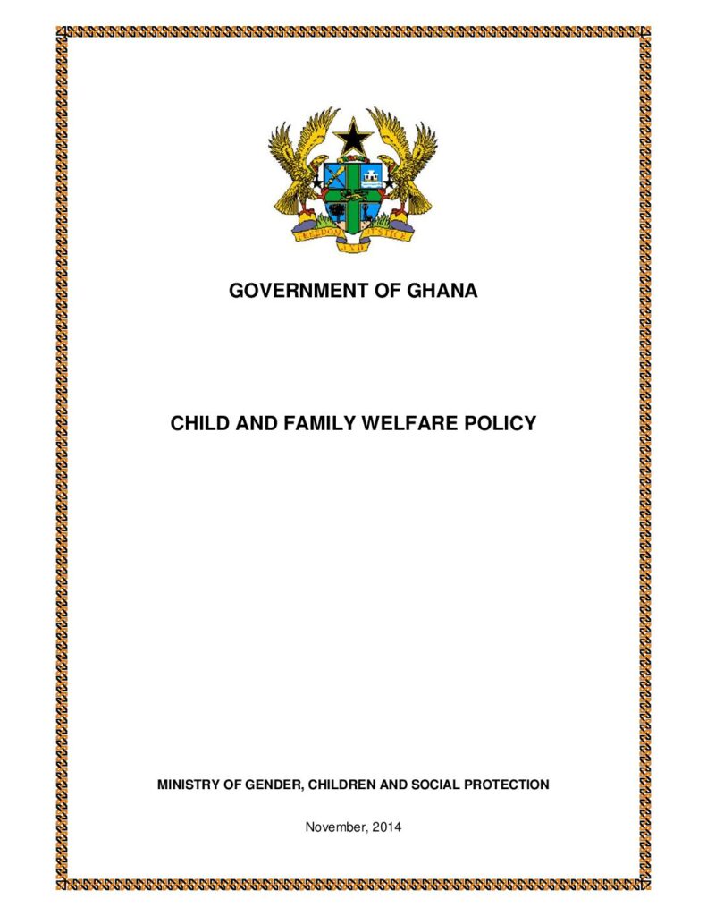 thumbnail of Child and Family Welfare Policy 2014- Ghana