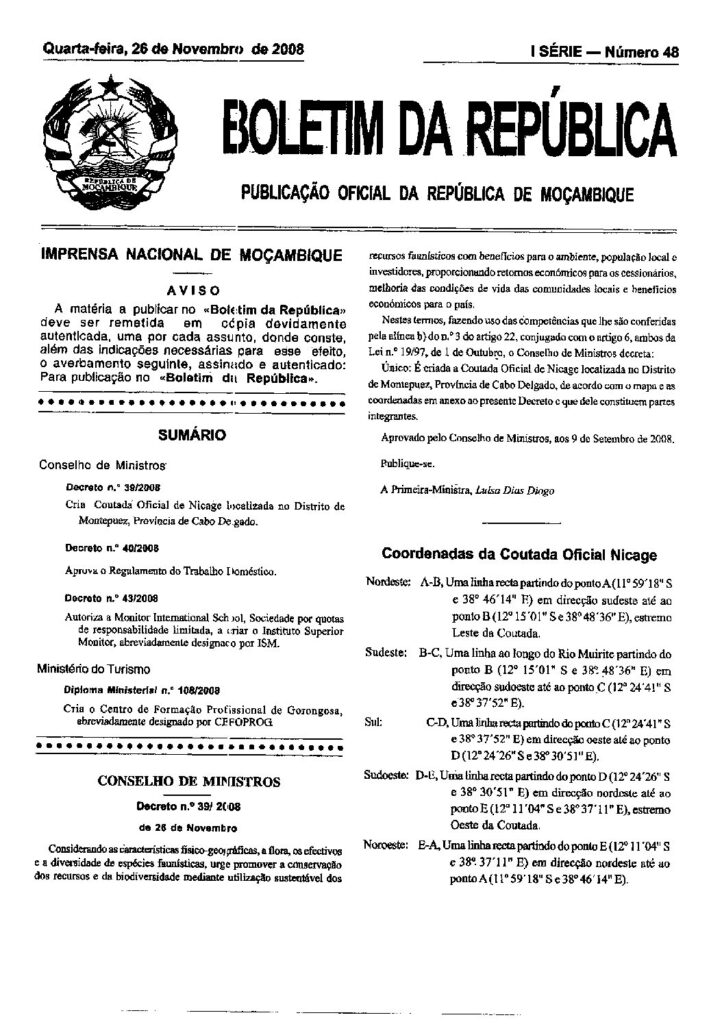 thumbnail of Decreto 40 de 2008_Regulamento trabalho domestico