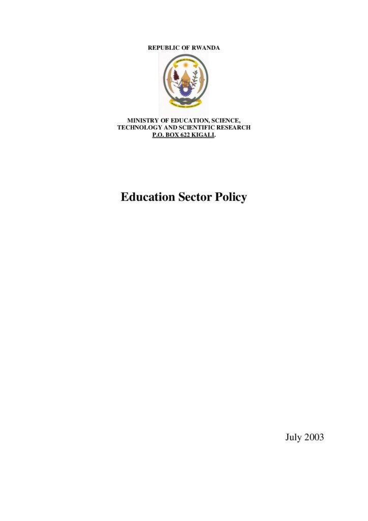 thumbnail of Education setor Policy 2003