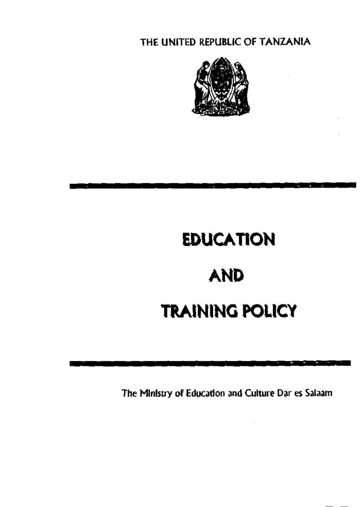 thumbnail of Education_and_Training_Policy-Tanzania_1995
