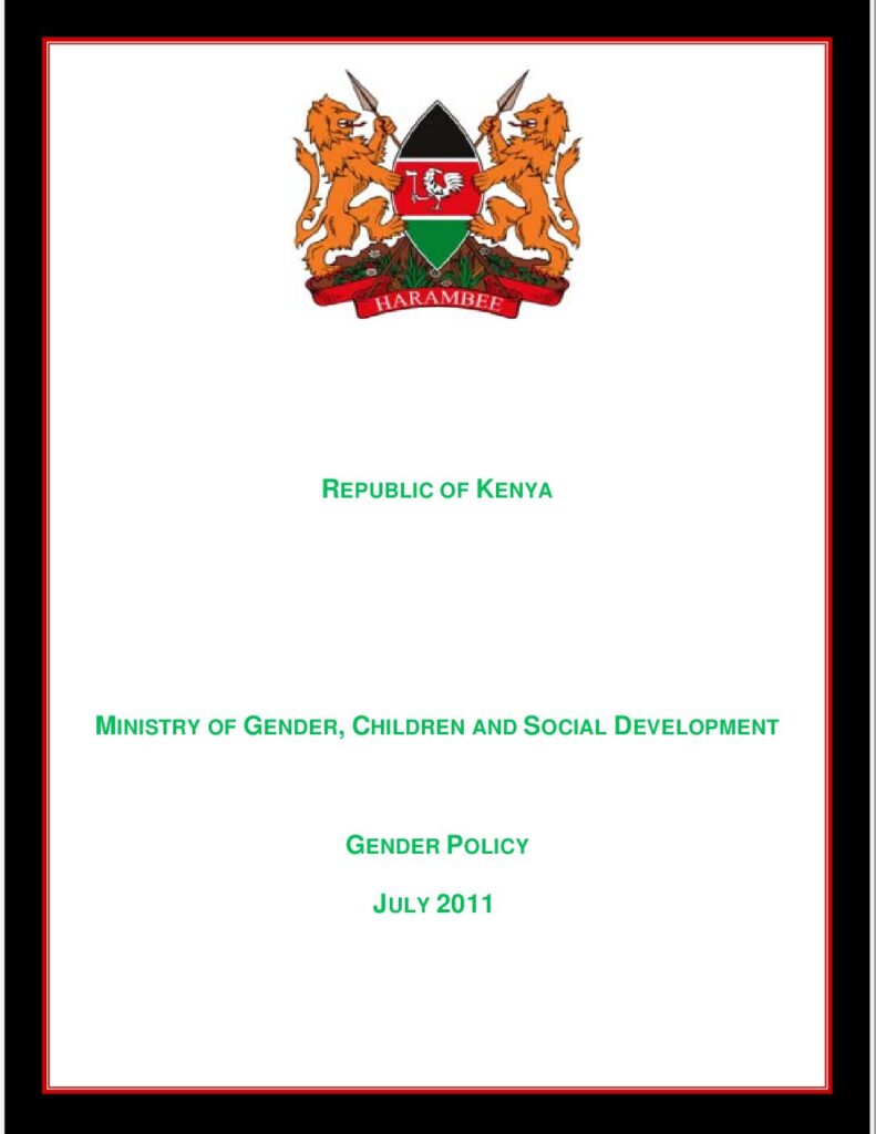 thumbnail of Gender Policy – 2011