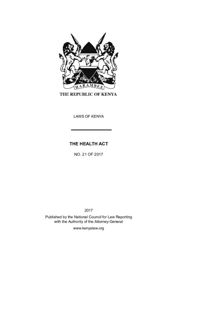 thumbnail of Health Act 21 of 2017