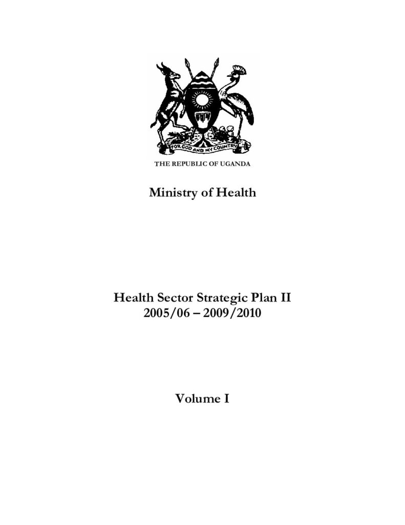 thumbnail of Health Sector Strategic Plan II 2005 06 2009 2010