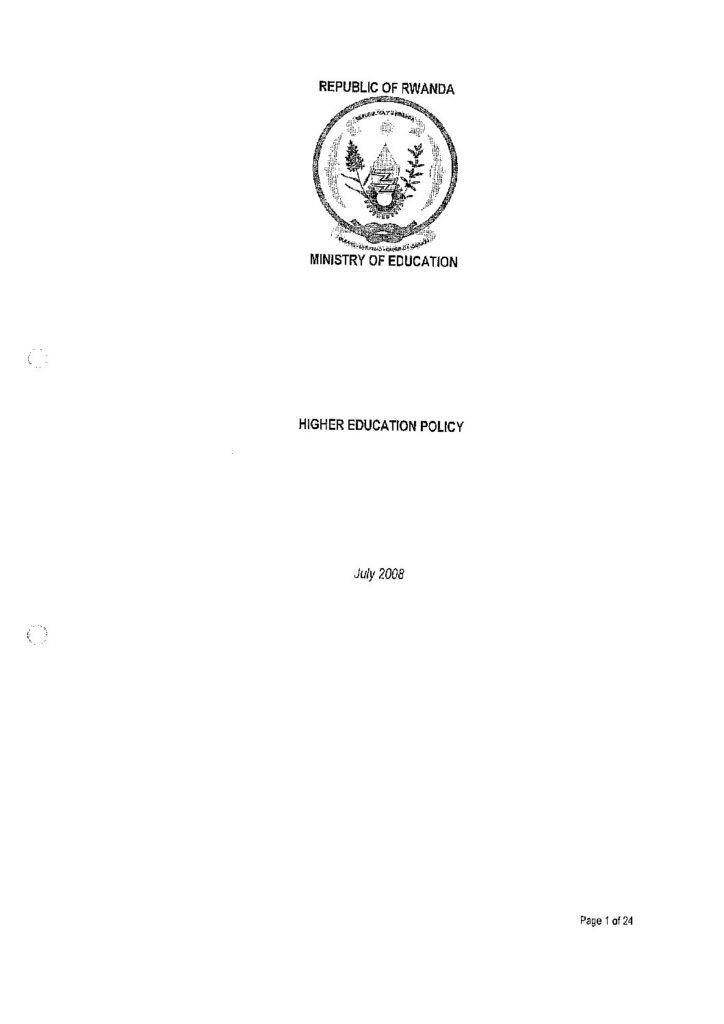 thumbnail of Higher Eduation Policy 2008