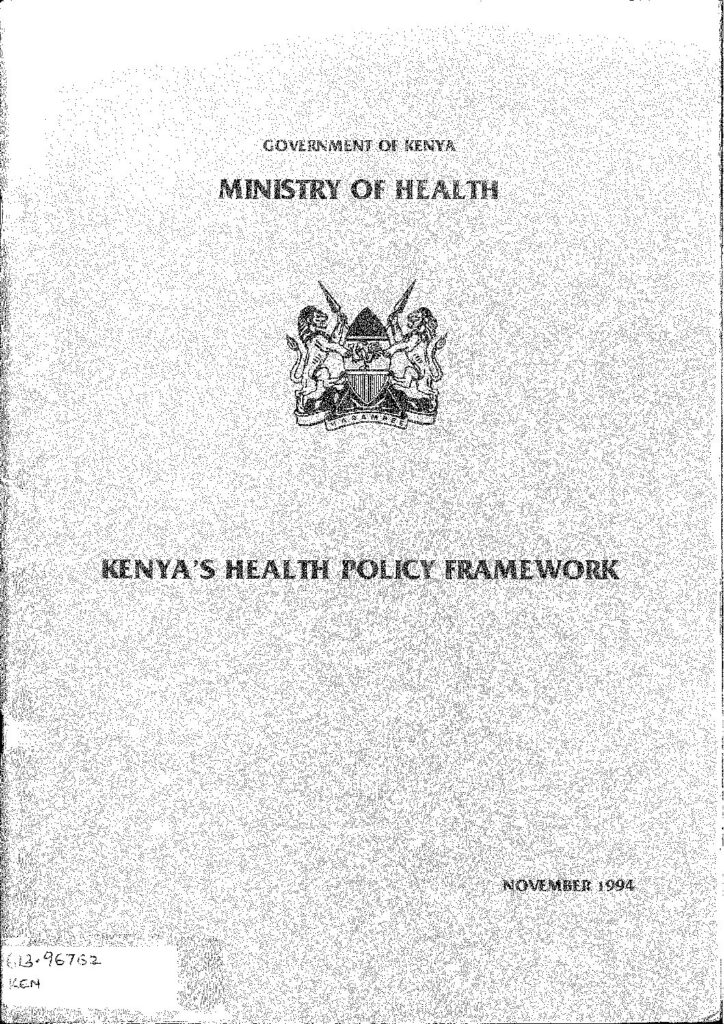 thumbnail of Kenya’s Health Policy Framework – 1994