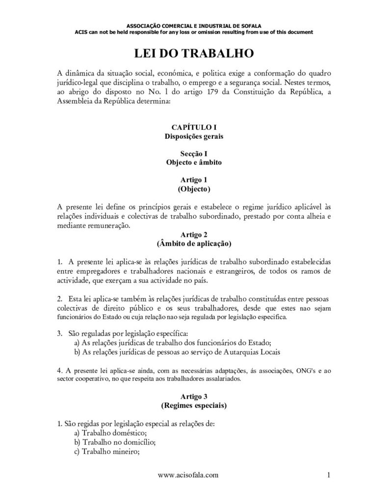 thumbnail of Lei do Trabalho 23-2007 under revision
