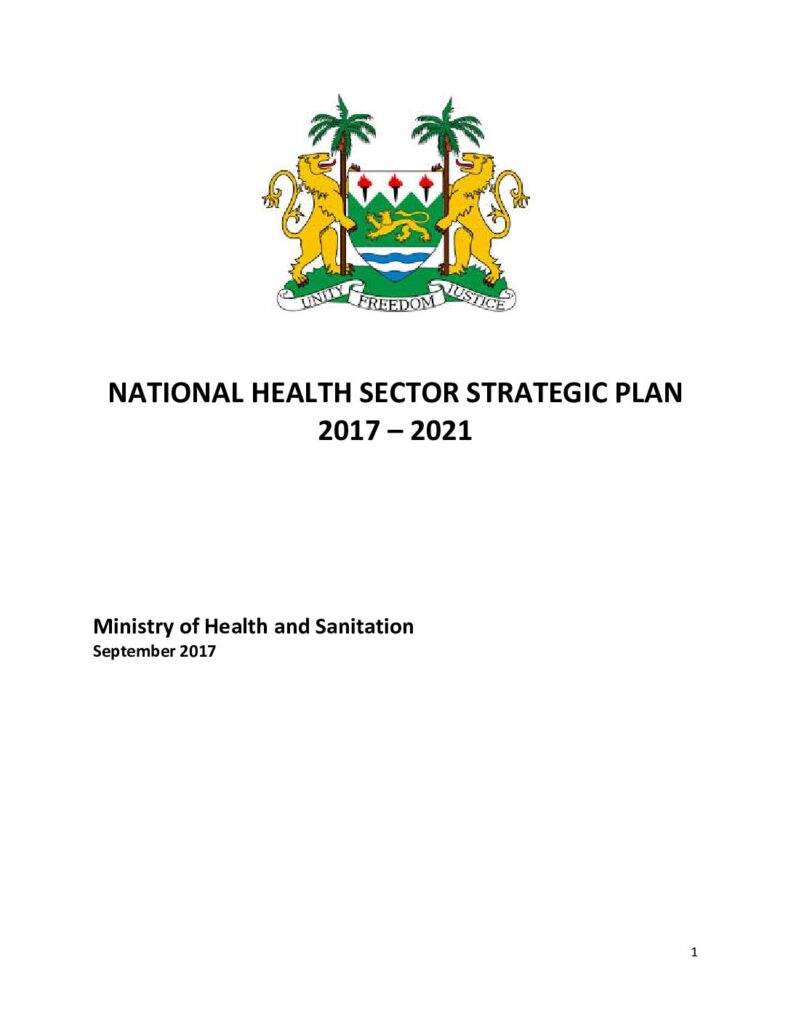 thumbnail of NATIONAL HEALTH SECTOR STRATEGIC PLAN SIERRA LEONE