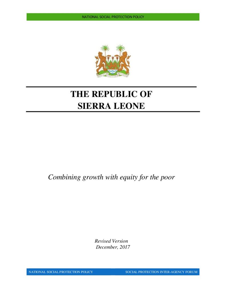 thumbnail of National Policy for__THE REPUBLIC OF SIERRA SOCIAL PROTECTION POLICY