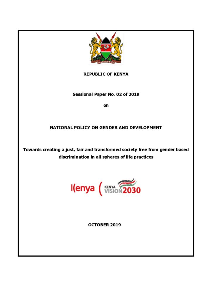 thumbnail of National Policy on Gender and Development – 2019