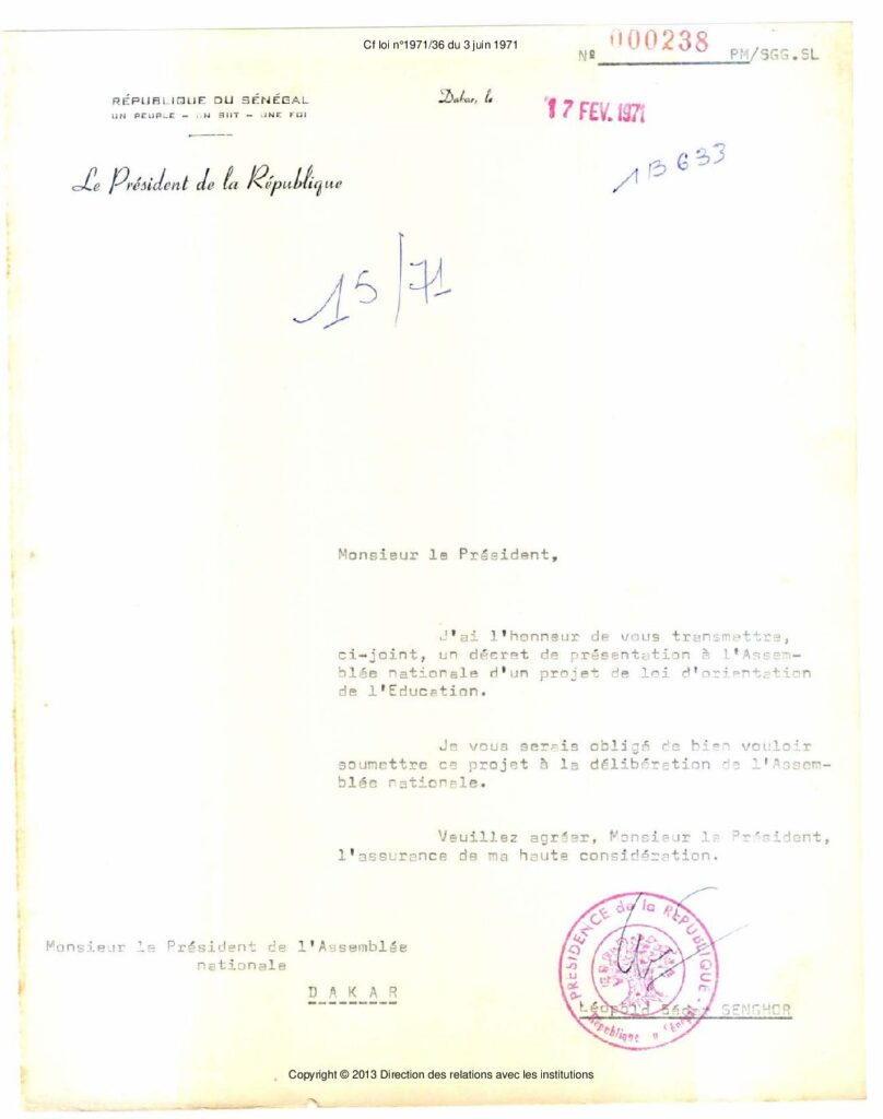 thumbnail of Orientation de l’éducation nationale au Sénégal