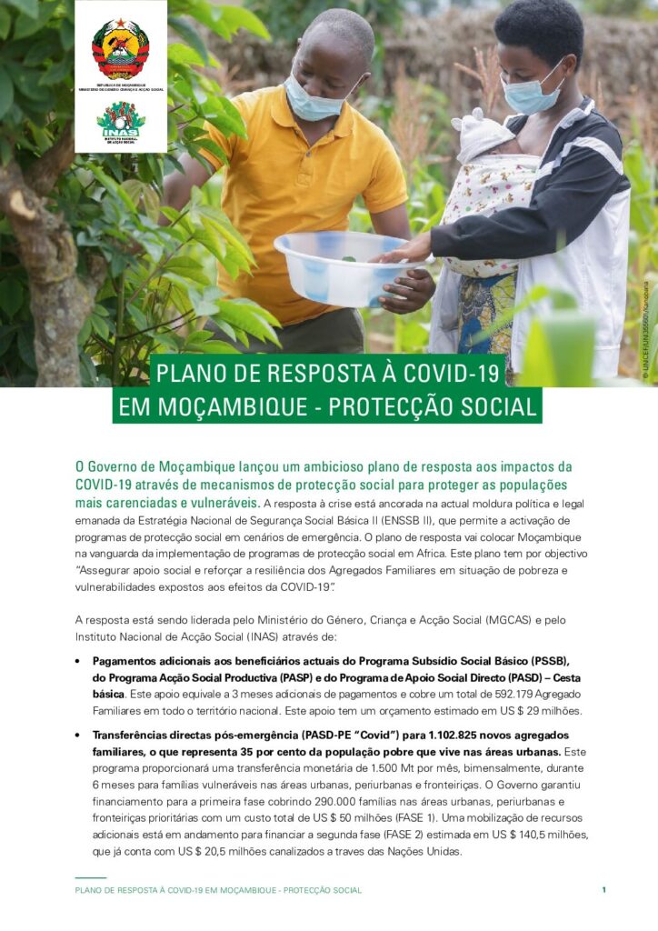 thumbnail of PLANO DE RESPOSTA À COVID-19 EM MOÇAMBIQUE – PROTECÇÃO SOCIAL