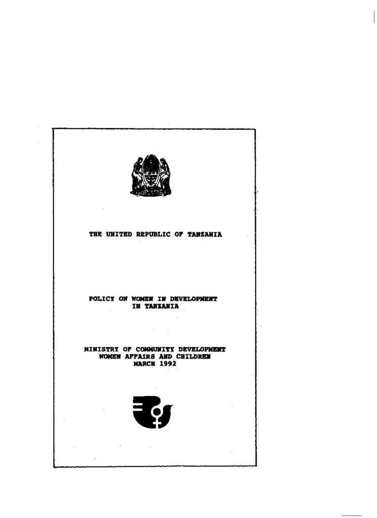 thumbnail of Policy on women in development 1992