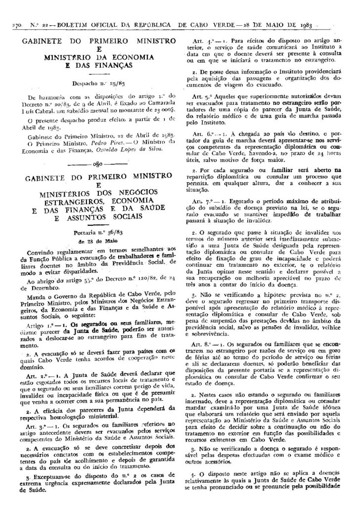 thumbnail of Portaria nº 36_83 de 28.05.83, I Ser. nº 22
