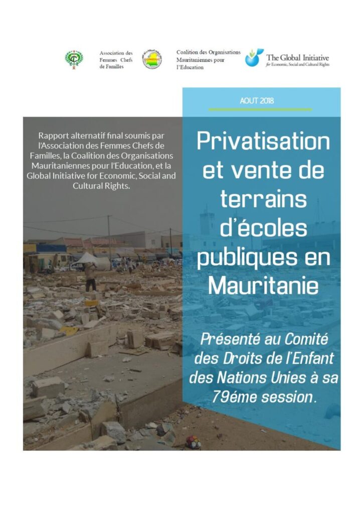 thumbnail of Rapport Droit à L’éducation Et Privatisation Mauritanie CDE Juillet 2018 Final