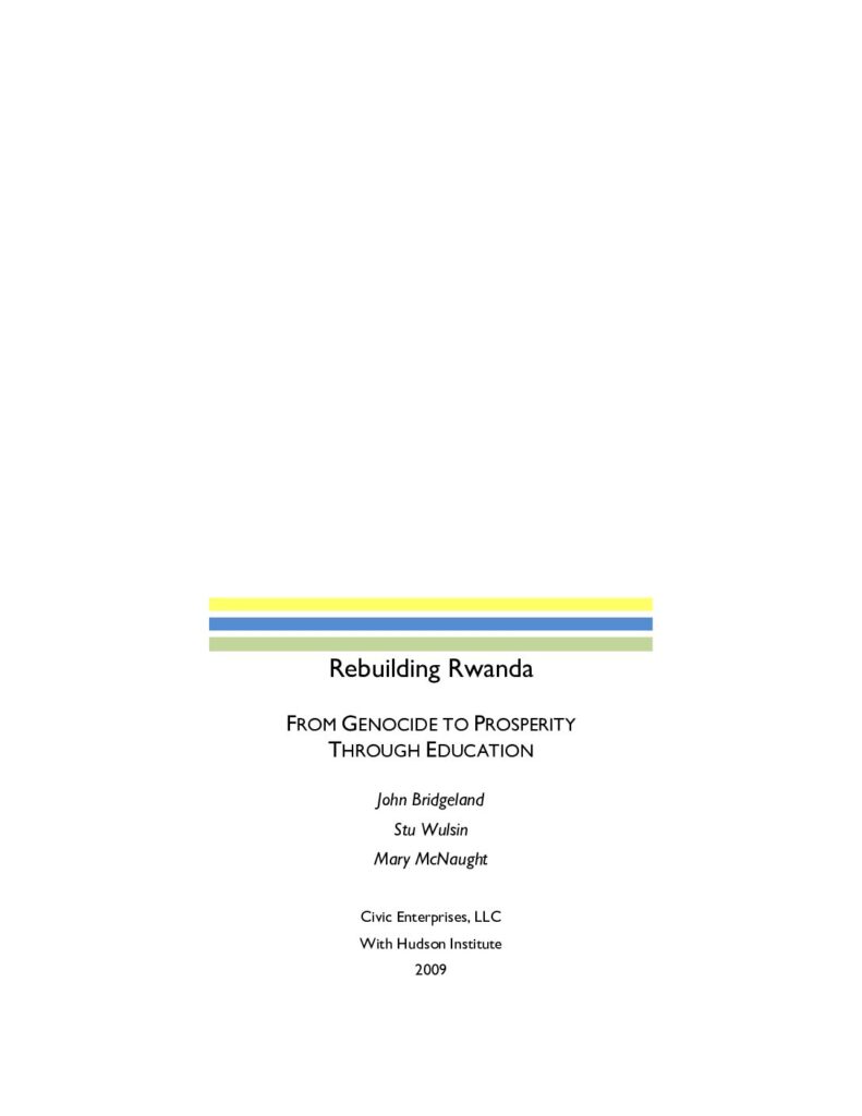thumbnail of Rebuilding Rwanda From Genocide to Prosperity through Education 2009