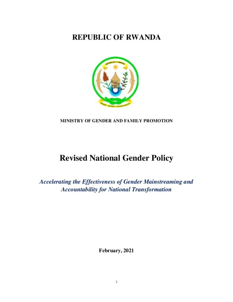 thumbnail of Revised National Gender Policy 2021