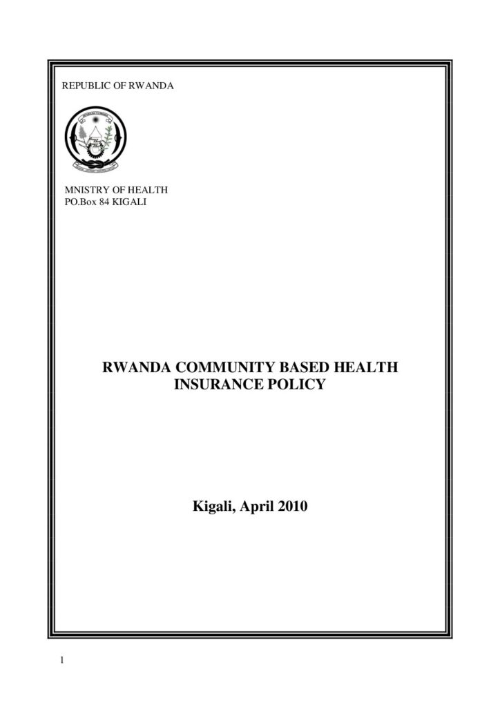 thumbnail of Rwanda Community Based Health Insurance Policy 2010
