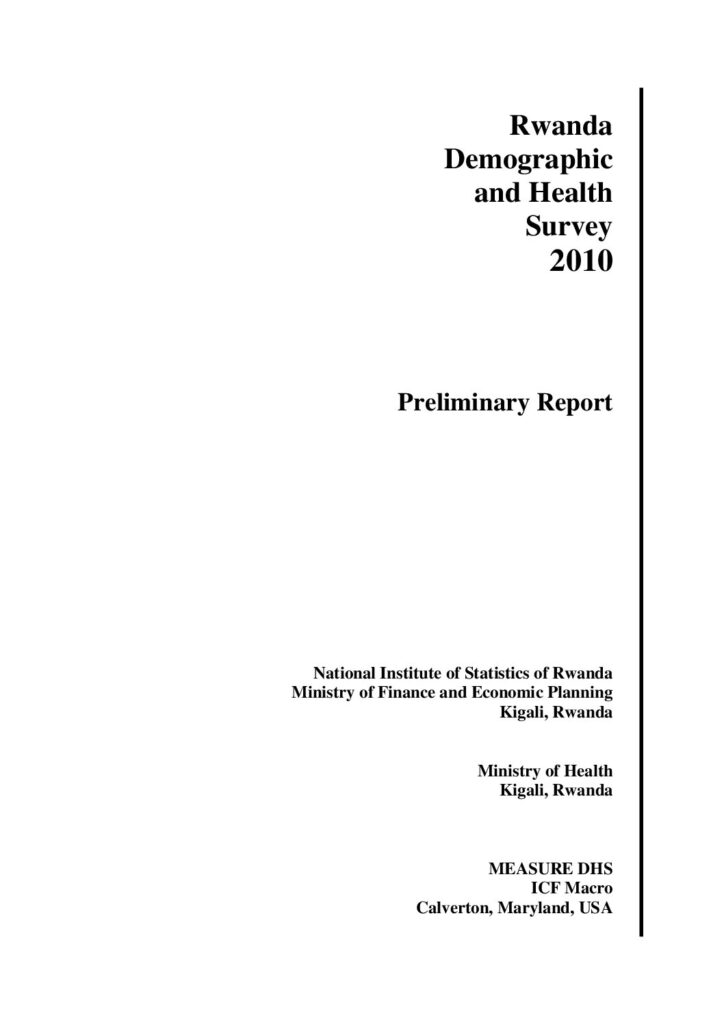 thumbnail of Rwanda Demographic Health Survey 2010