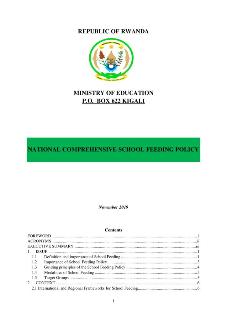 thumbnail of School Feeding Policy 2019