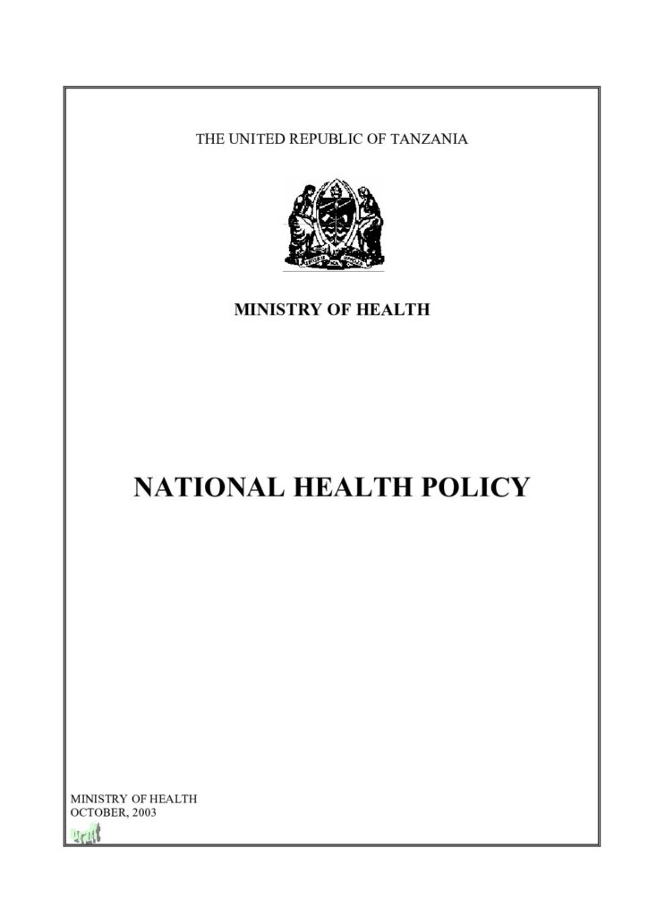 thumbnail of Tanzania National Health Policy 2003