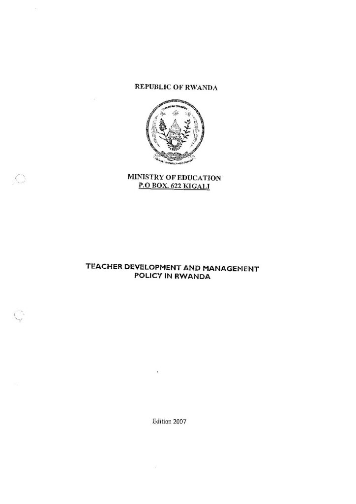 thumbnail of Teacher Development Policy 2007
