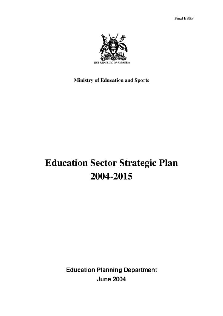 thumbnail of Uganda Education Strategic Plan 2005 2015