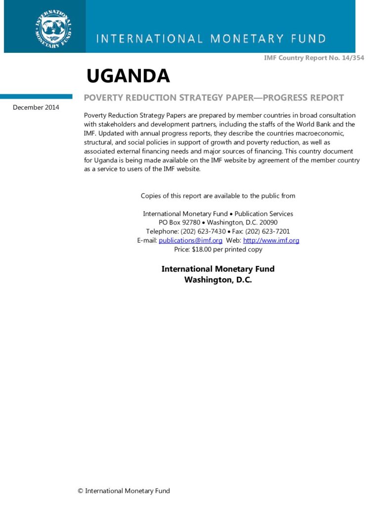 thumbnail of Uganda Poverty Reduction Strategy Paper Progress Report 2014