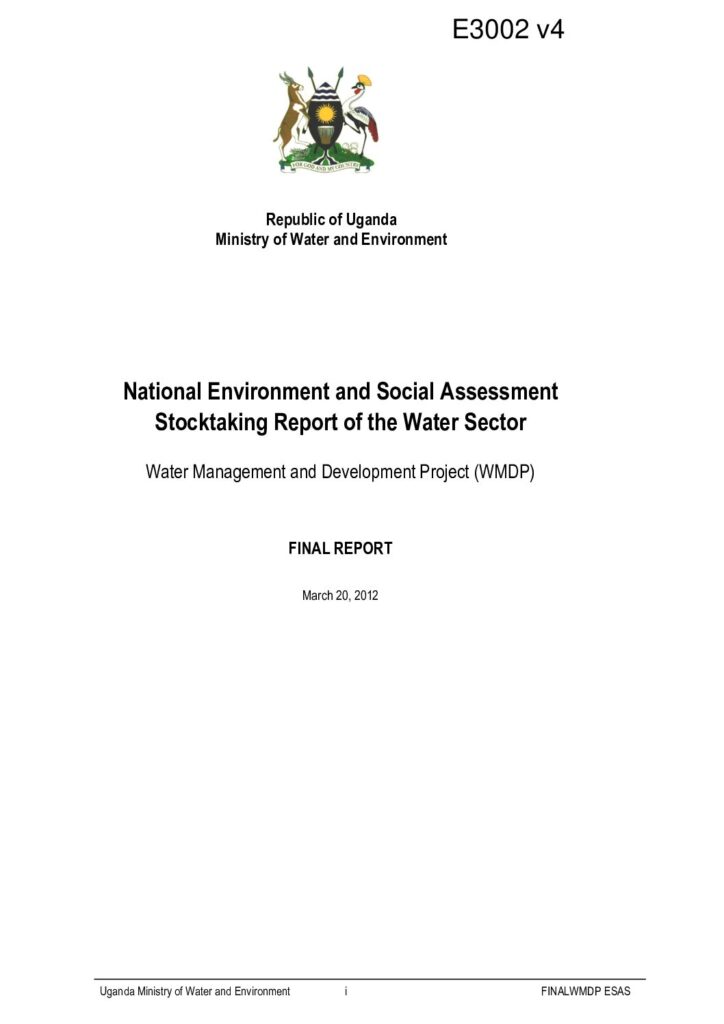 thumbnail of World Bank Report on Water in Uganda, 2012
